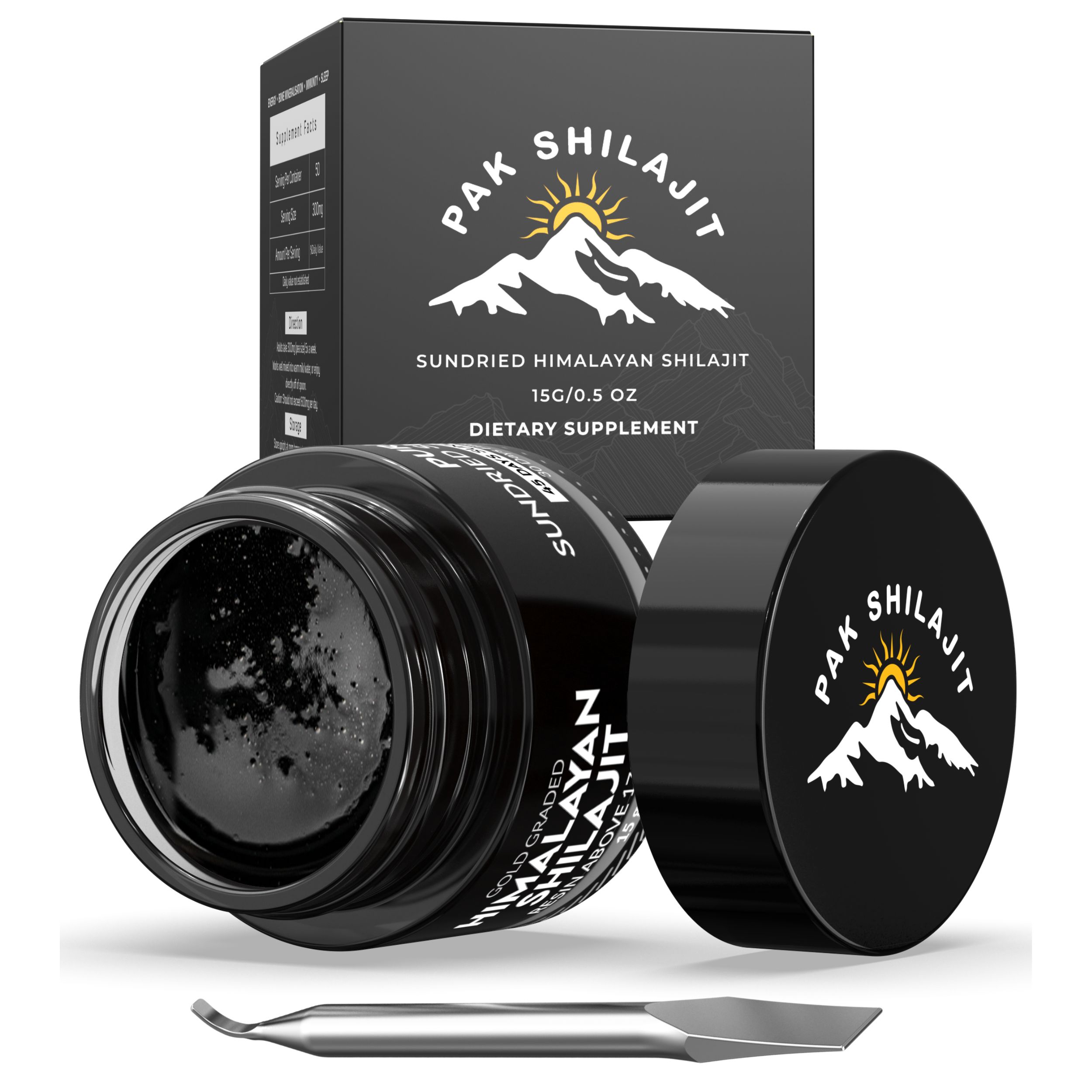 PakShilajit Himalayan shilajit resin jar, 15g